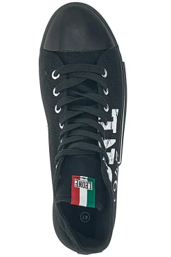 Sneakers Mid-Cut Nere e Bianche In Tela Leone 40