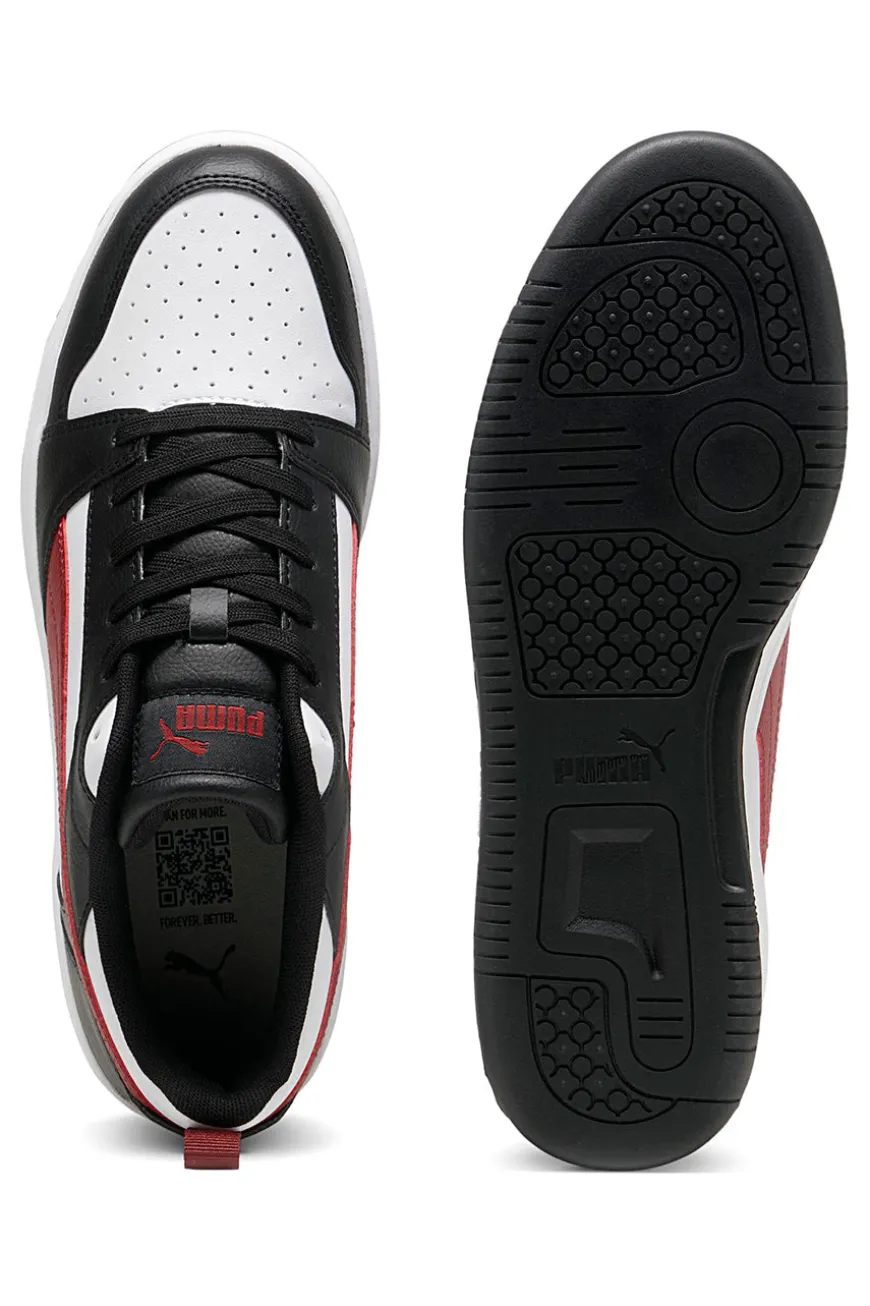 Sneakers Nere Bianche e Rosse Puma Rebound V6 Low