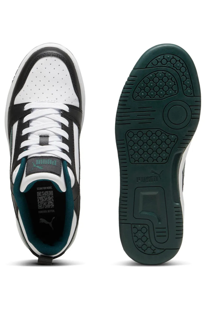 Sneakers Nere Bianche e Verdi Puma Rebound V6 Low Jr