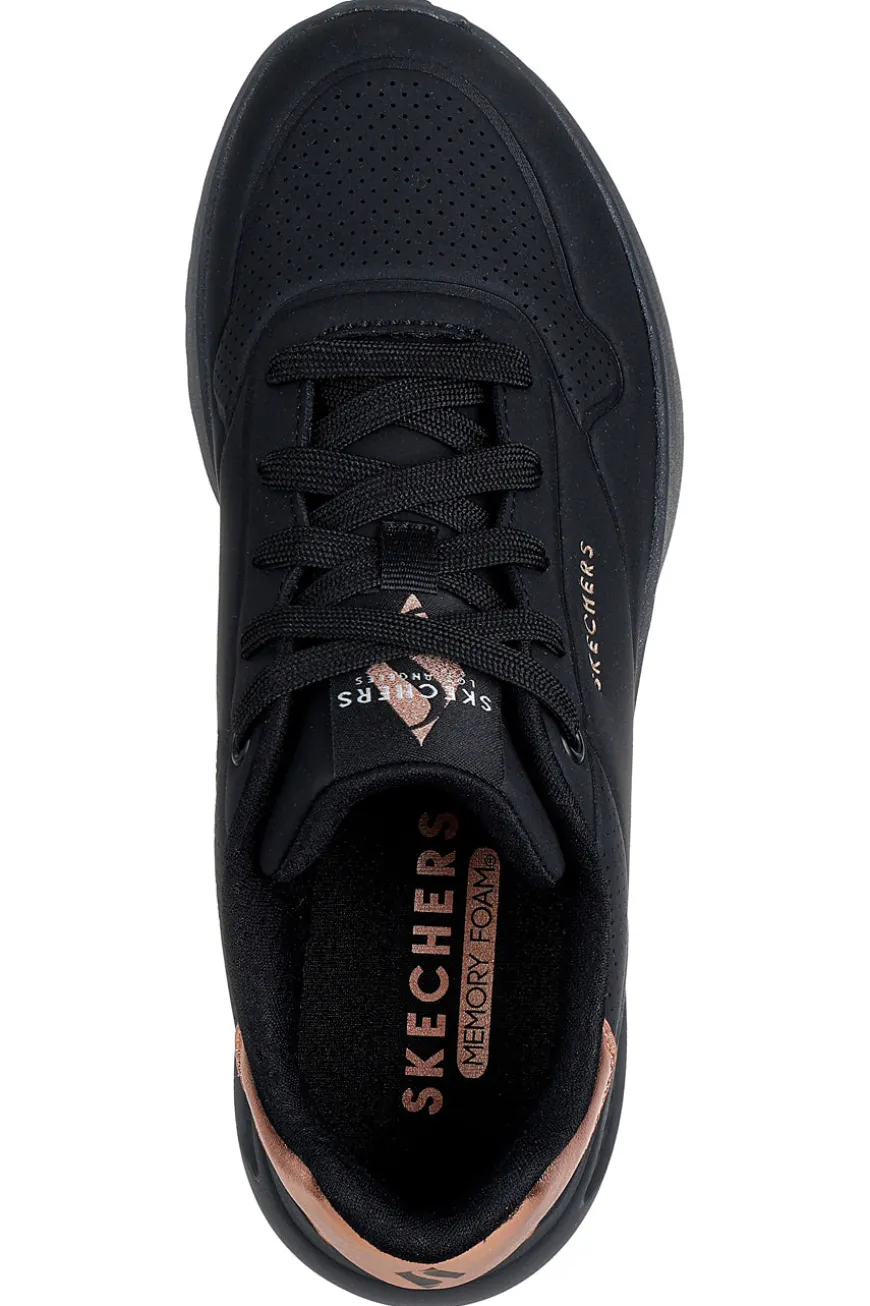 Sneakers nere con dettaglio rame e suola platform Skechers Uno Lite Shimmer Along