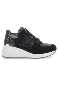 Sneakers nere con glitter e zip laterale Mariella Burani 51751C1120