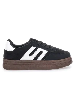 Sneakers Nere e Bianche Con Flatform First Lady 016
