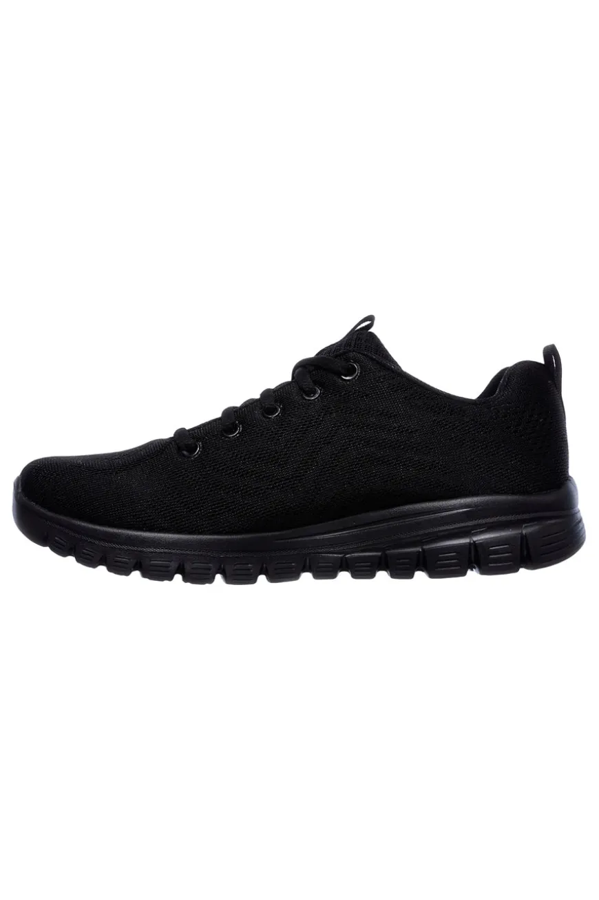 Sneakers nere in mesh con Memory Foam Skechers Graceful Get Connected