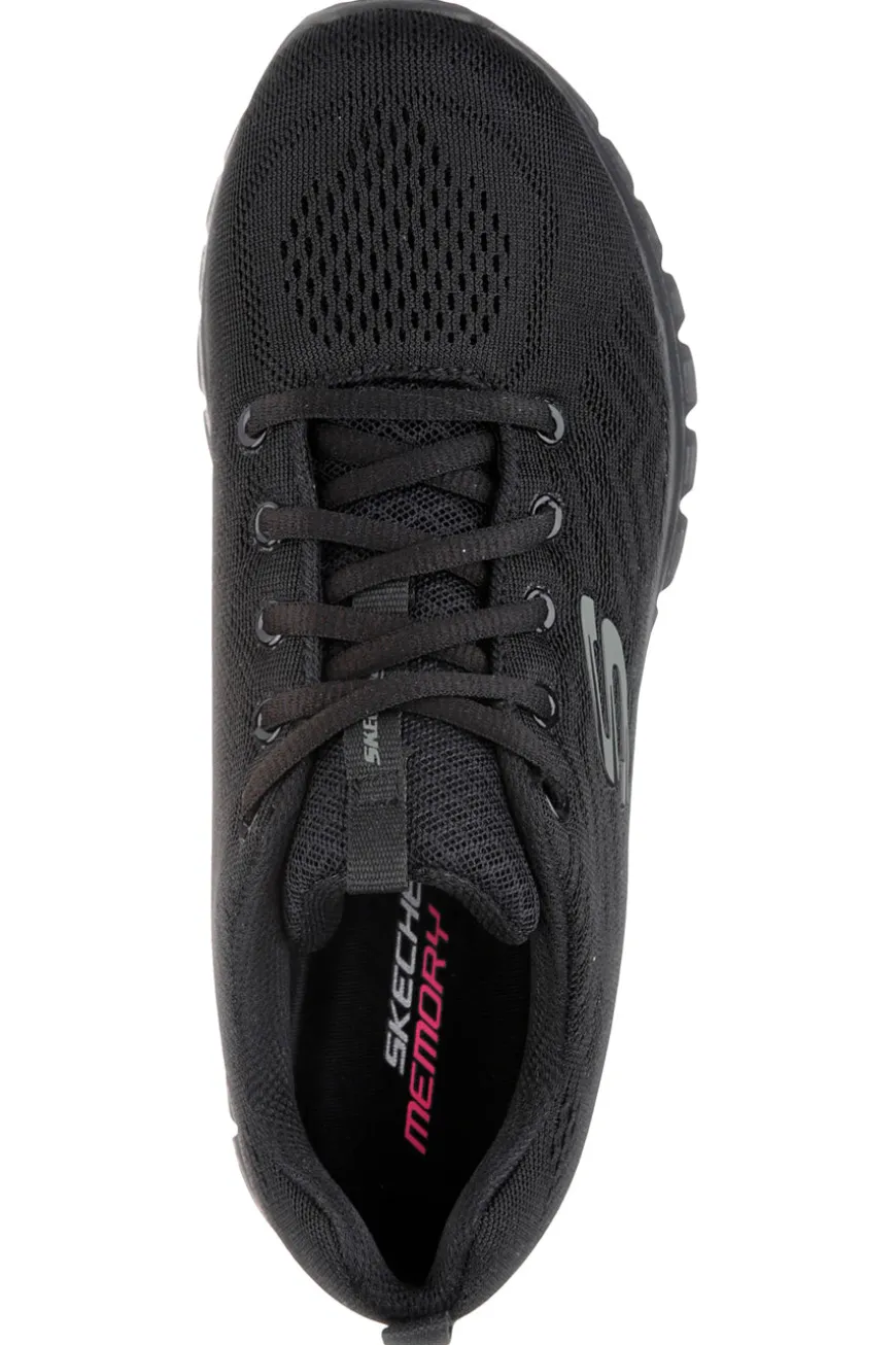 Sneakers nere in mesh con Memory Foam Skechers Graceful Get Connected