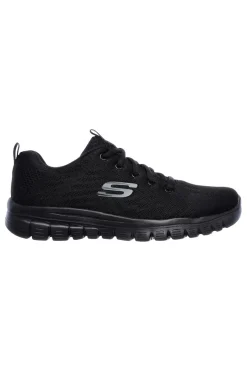 Sneakers nere in mesh con Memory Foam Skechers Graceful Get Connected