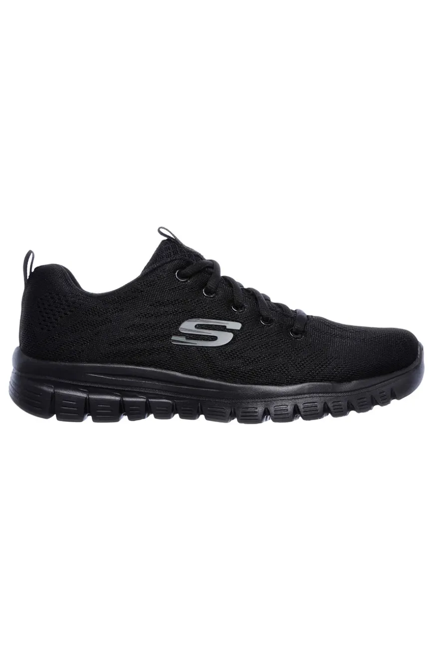 Sneakers nere in mesh con Memory Foam Skechers Graceful Get Connected