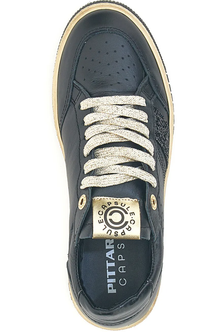 Sneakers nere in pelle con dettagli glitter Made in Italy Pittarello Capsule Kelly