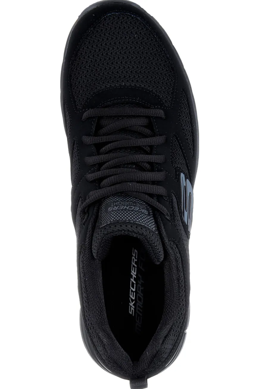 Sneakers nere in pelle e mesh con soletta memory foam Skechers Burns Agoura da Uomo