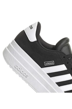 Sneakers nere in suede platform con strisce bianche Adidas VL Court Bold J