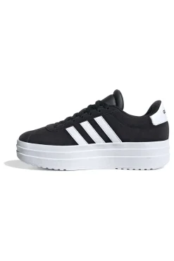 Sneakers nere in suede platform con strisce bianche Adidas VL Court Bold J