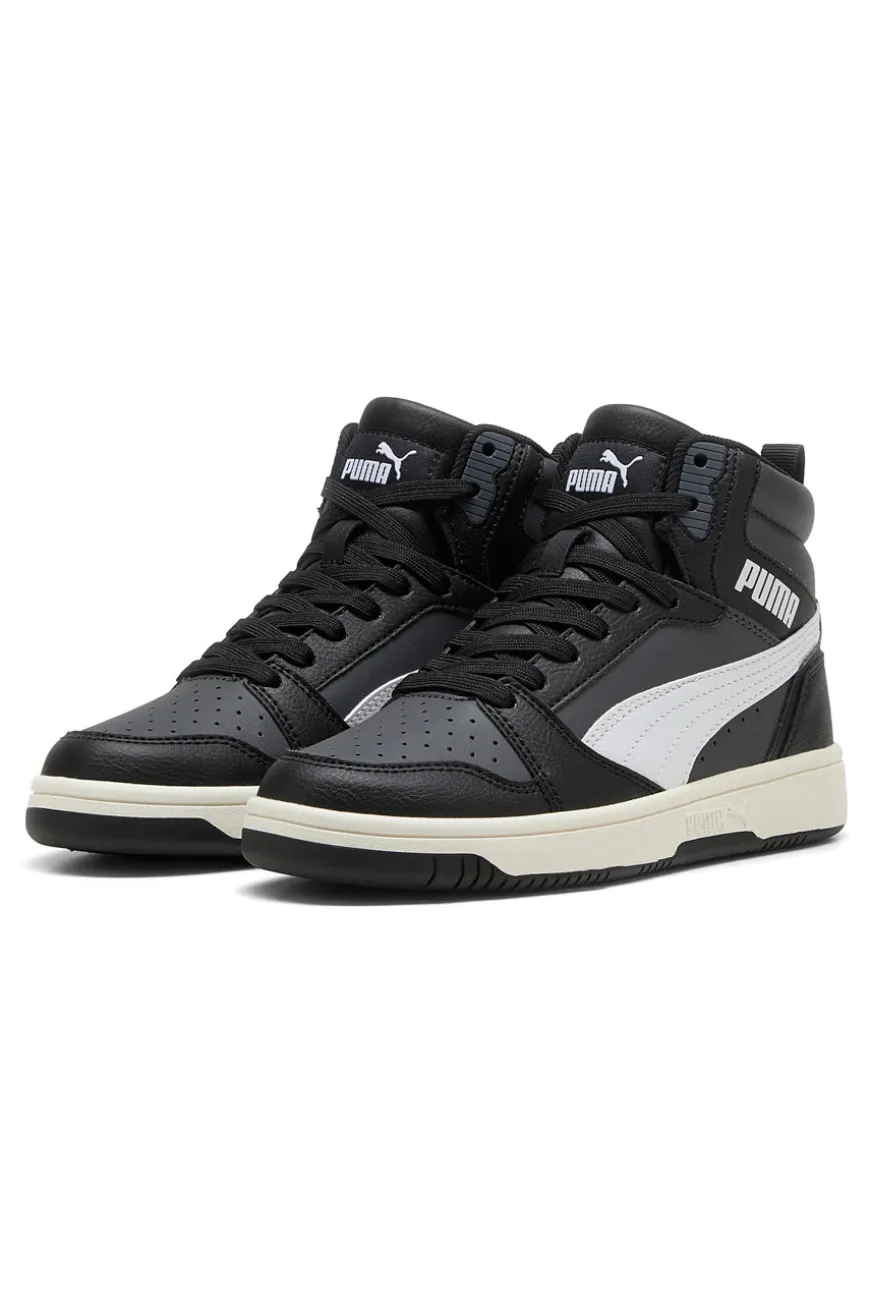 Sneakers nere mid con dettagli bianchi Puma Rebound V6 Mid Jr