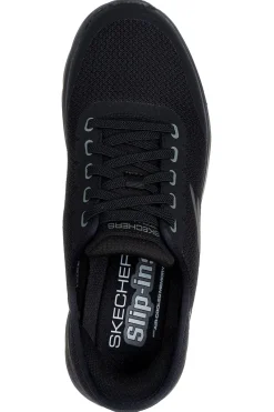 Sneakers nere slip-on in mesh con Air Cooled Memory Foam Skechers Go Walk Flex Netro