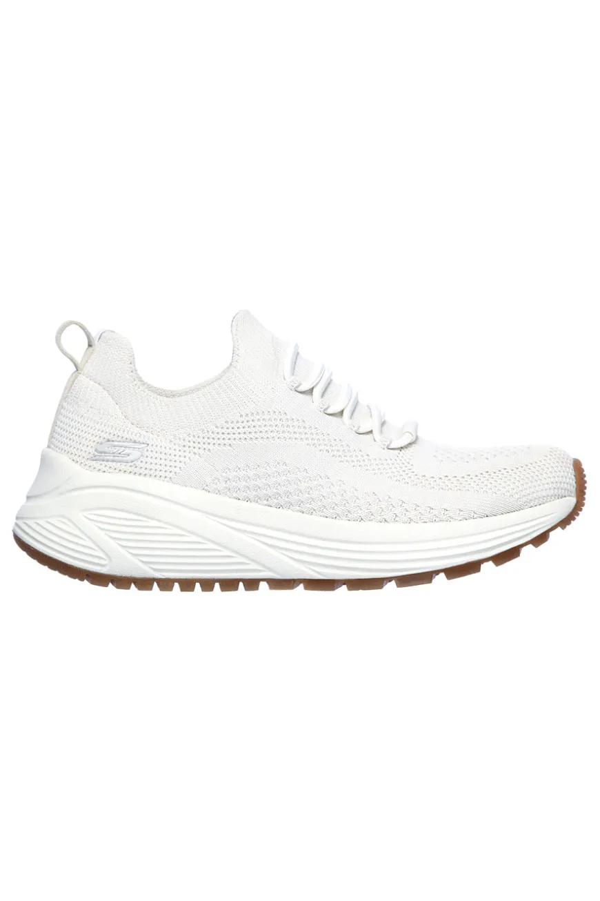 Sneakers off white in mesh slip on con memory foam Skechers Bobs Sparrow 2.0 Allegiance Crew