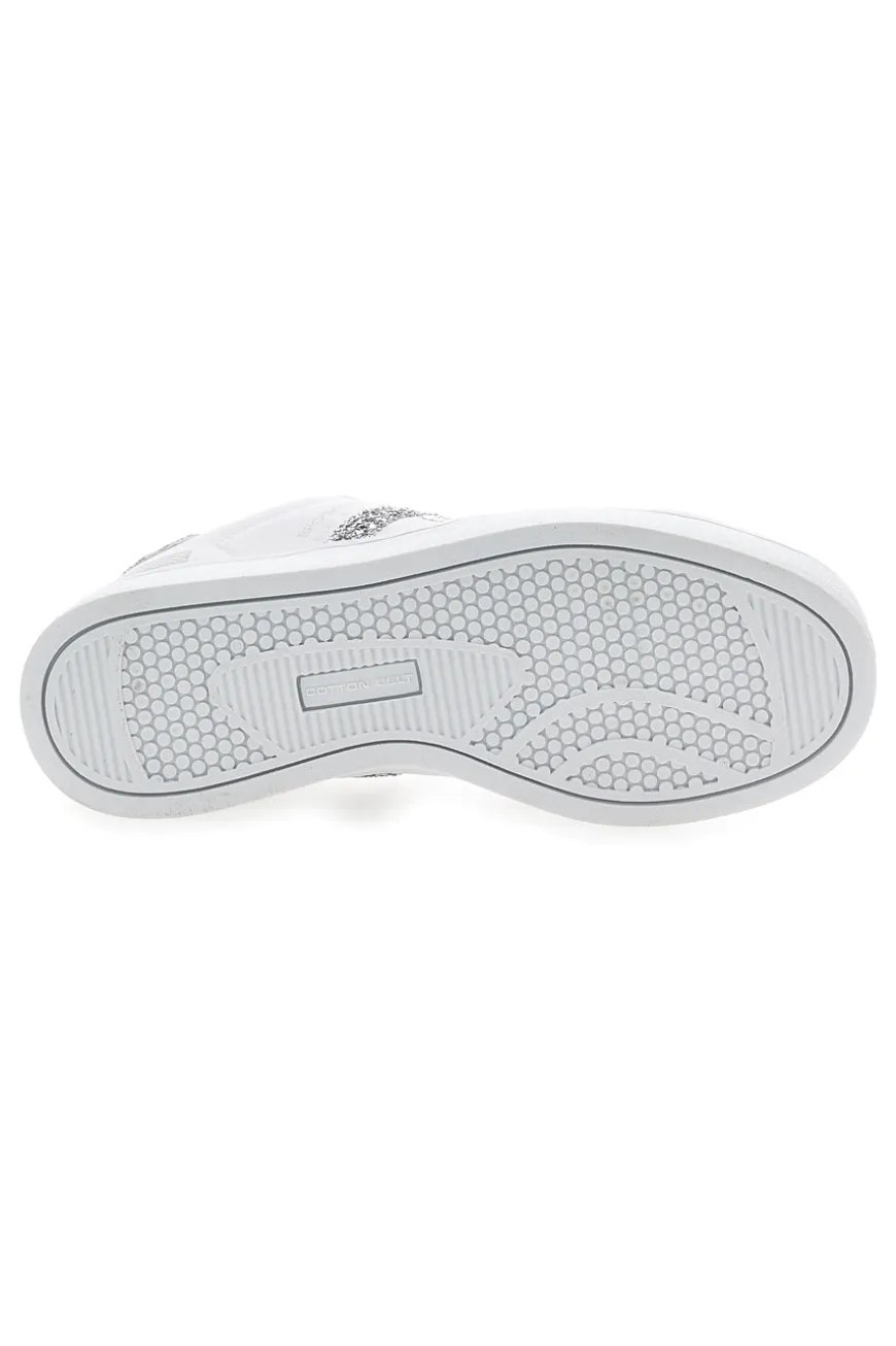 Sneakers Platform Cotton Belt Yard Glitter Bianche