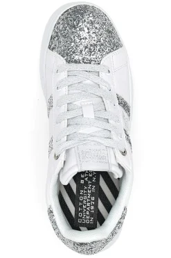 Sneakers Platform Cotton Belt Yard Glitter Bianche