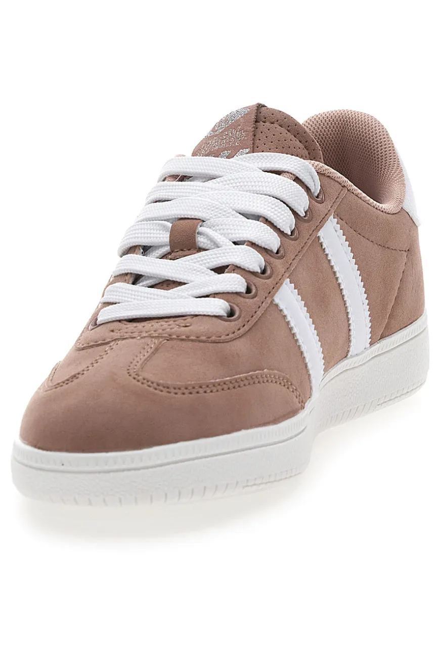 Sneakers Rosa con Bande Laterali Bianche COTTON BELT AMELIE SD