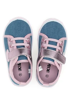 Sneakers rosa e blu con cuore Pitt kids PK2469A
