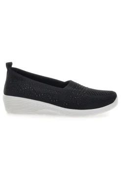 Sneakers Slip On Nere con Strass Me & Me 090246