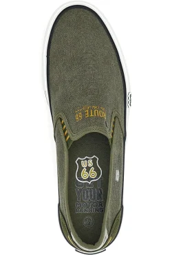 Sneakers Slip-On Verde Militare Route 66 21808