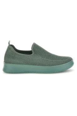 Sneakers slip on verdi in tessuto traforato Mio tempo tf2508059
