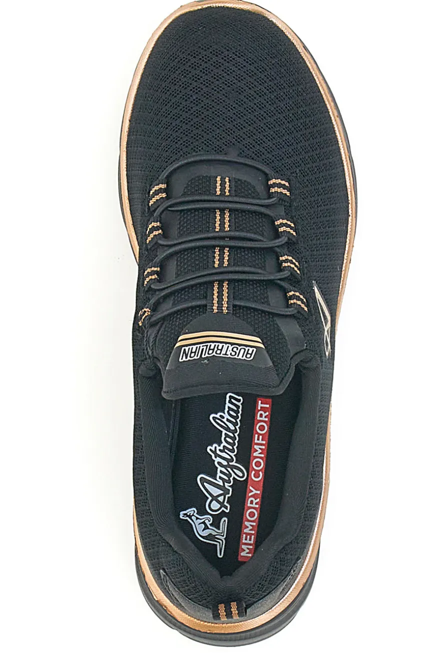 Sneakers Sportive Nere con Dettagli Oro Rosa AUSTRALIAN AUX2W505