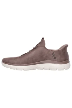 Sneakers taupe slip-on in simil pelle con Memory Foam Skechers Summits Korlo