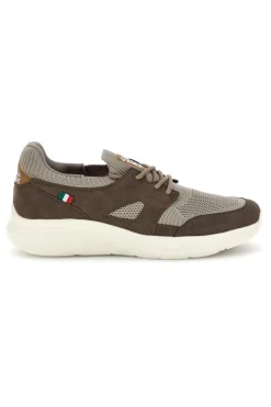 Sneakers tortora e marrone in tessuto Marina Militare MM2286