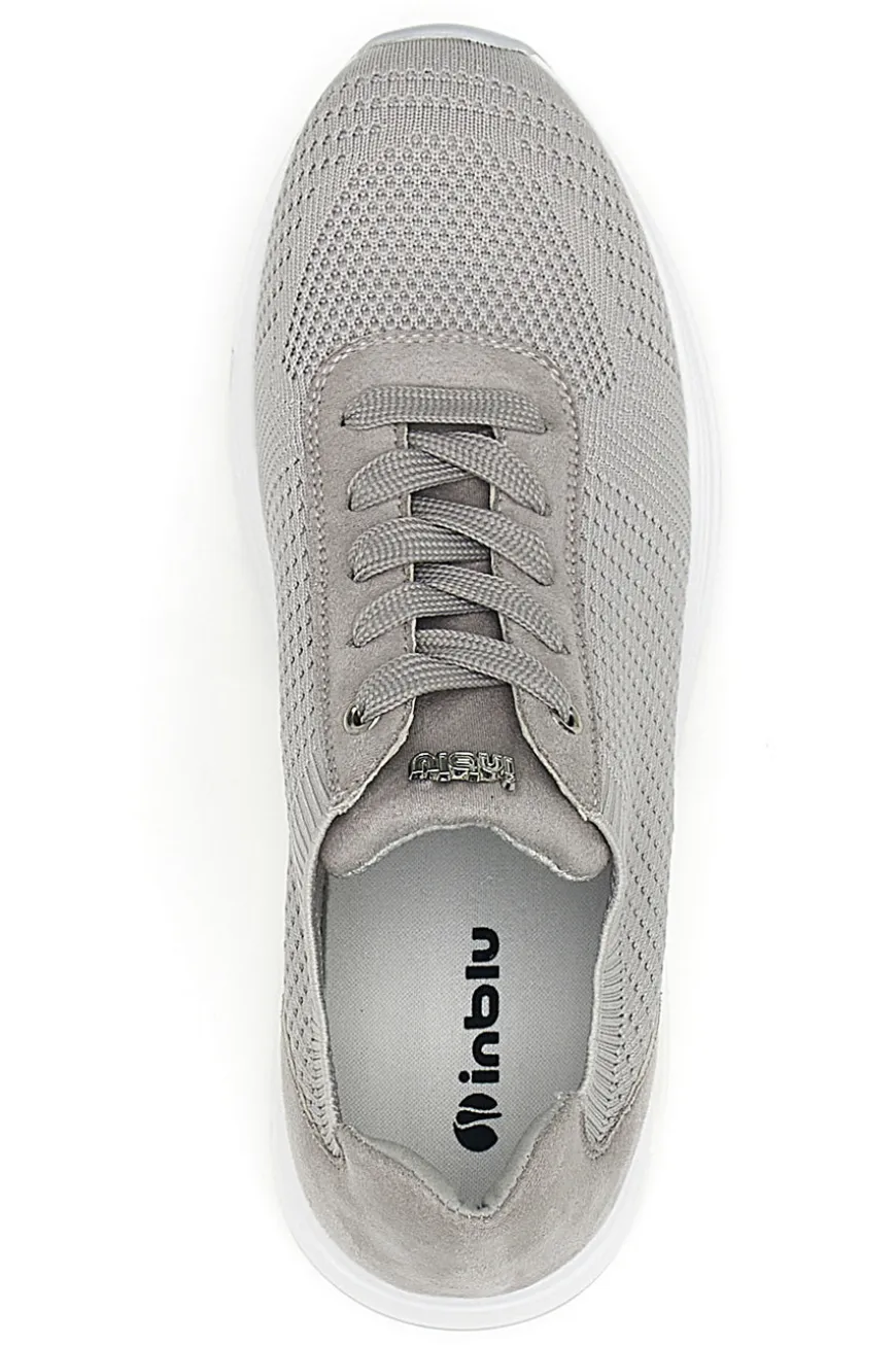 Sneakers tortora in tessuto traspirante con zeppa Inblu 485IN