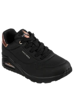 Sneakers total black con dettagli oro Skechers Uno Golden Air