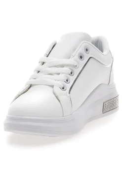 Sneakers traforate bianche con dettaglio argento CAFE' COST BK2440
