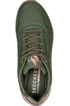 Sneakers verde militare con dettagli metallici Skechers Uno Shimmer Away