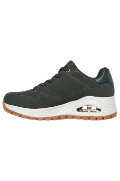 Sneakers verde oliva in suede con suola alta Skechers Uno Rugged Chillproof