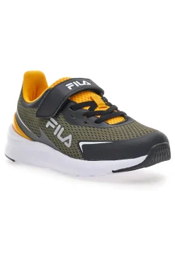 Sneakers verdi con dettagli gialli e strap Fila FFK0076