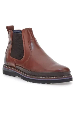 Stivaletti Beatles Chelsea boots marroni in vera pelle con fondo carrarmato Pittarello Eco 252480052