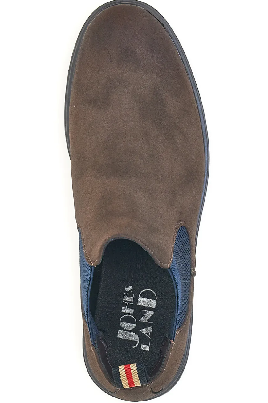 Stivaletti beatles marroni effetto spazzolato con elastici Johes land 180141