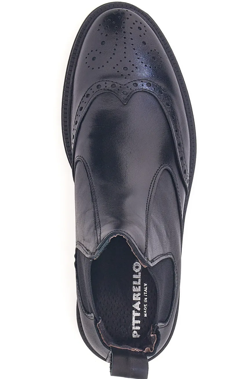 Stivaletti Beatles neri in pelle stile inglese con coda di rondine Pittarello 10