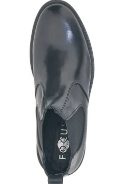 Stivaletti Beatles neri in pelle con inserti elasticizzati Pittarello Focus 042