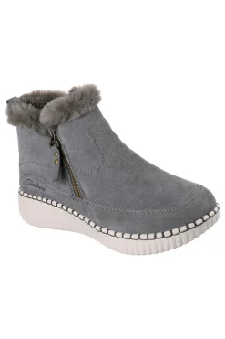 Stivaletti grigi in suede con pelliccia e Memory Foam Skechers Wilshire Blvd Fresh Zip