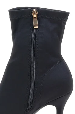 Stivaletti neri a calza con tacco a spillo The First P632