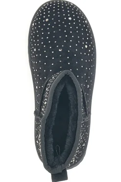 Stivaletti neri con strass e interno caldo con pelo Grazie Girls GB2030