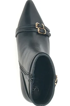 Stivaletti neri con tacco basso e cinturini decorativi MON DIEU B8830Q2