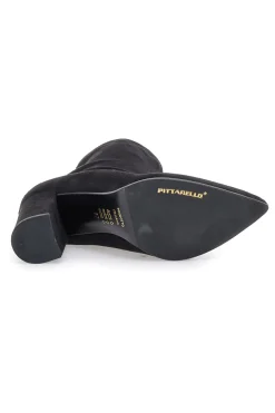 Stivaletti Neri Con Tacco 8 Cm Effetto Suede Pittarello Class 636