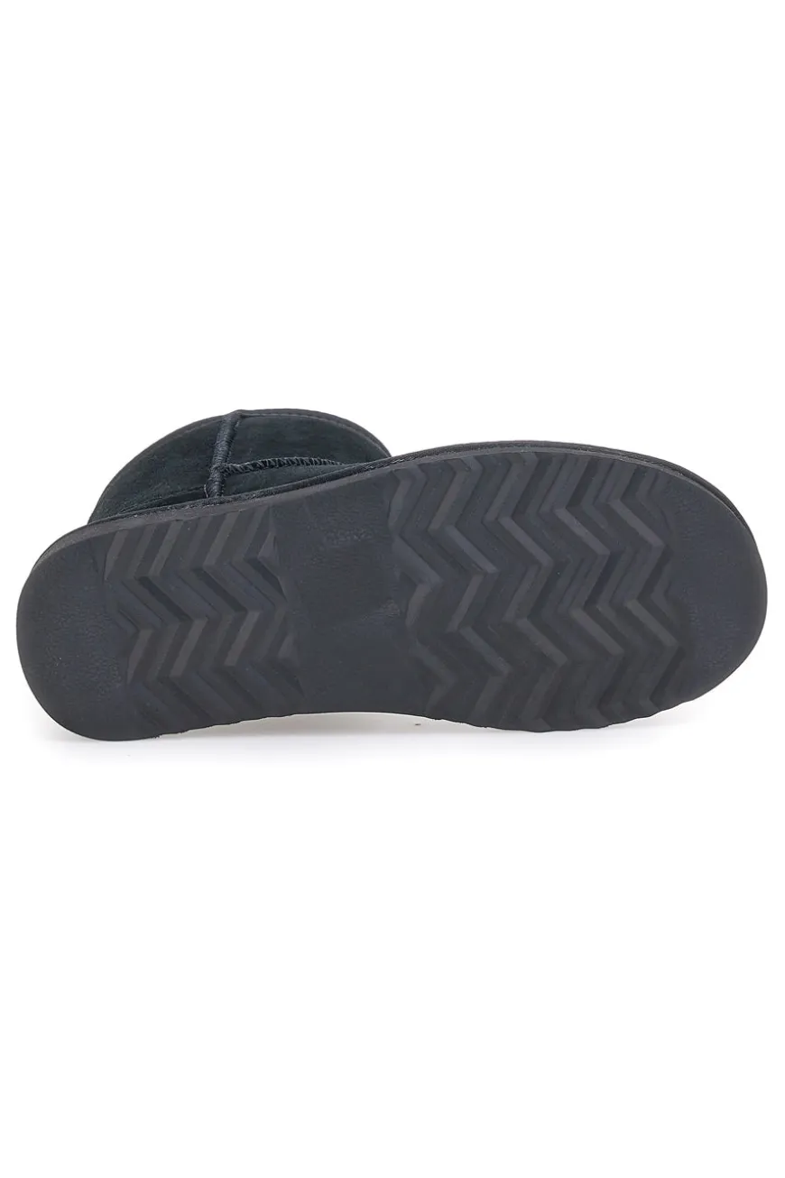 Stivaletti neri in vera pelle con pelo interno stile pantofola Pittarello wow 3551
