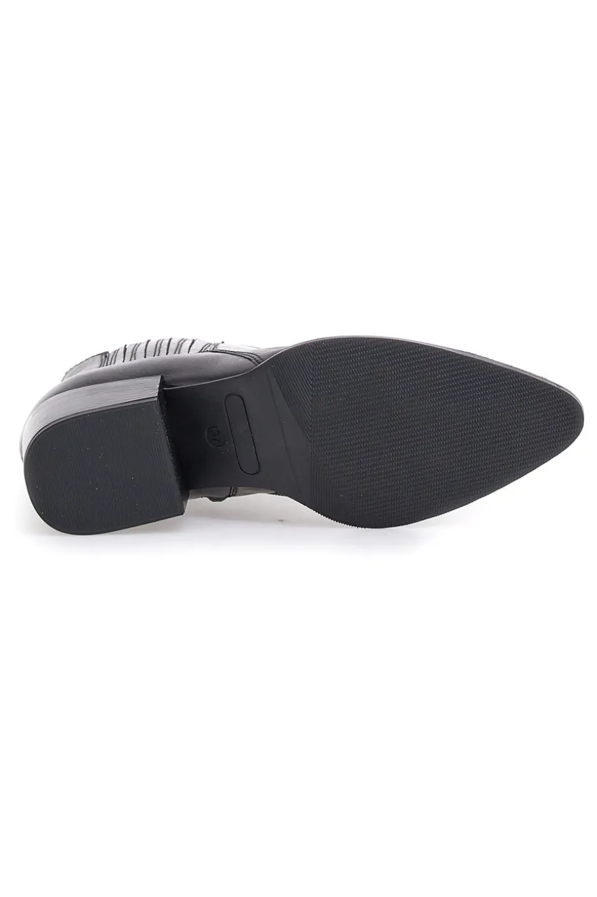 Stivaletti Neri Vera Pelle Con tacco a Blocco Pittarello Glam 54240
