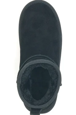 Stivaletti Pantofole neri con pelo effetto scamosciato Mon Dieu L1200