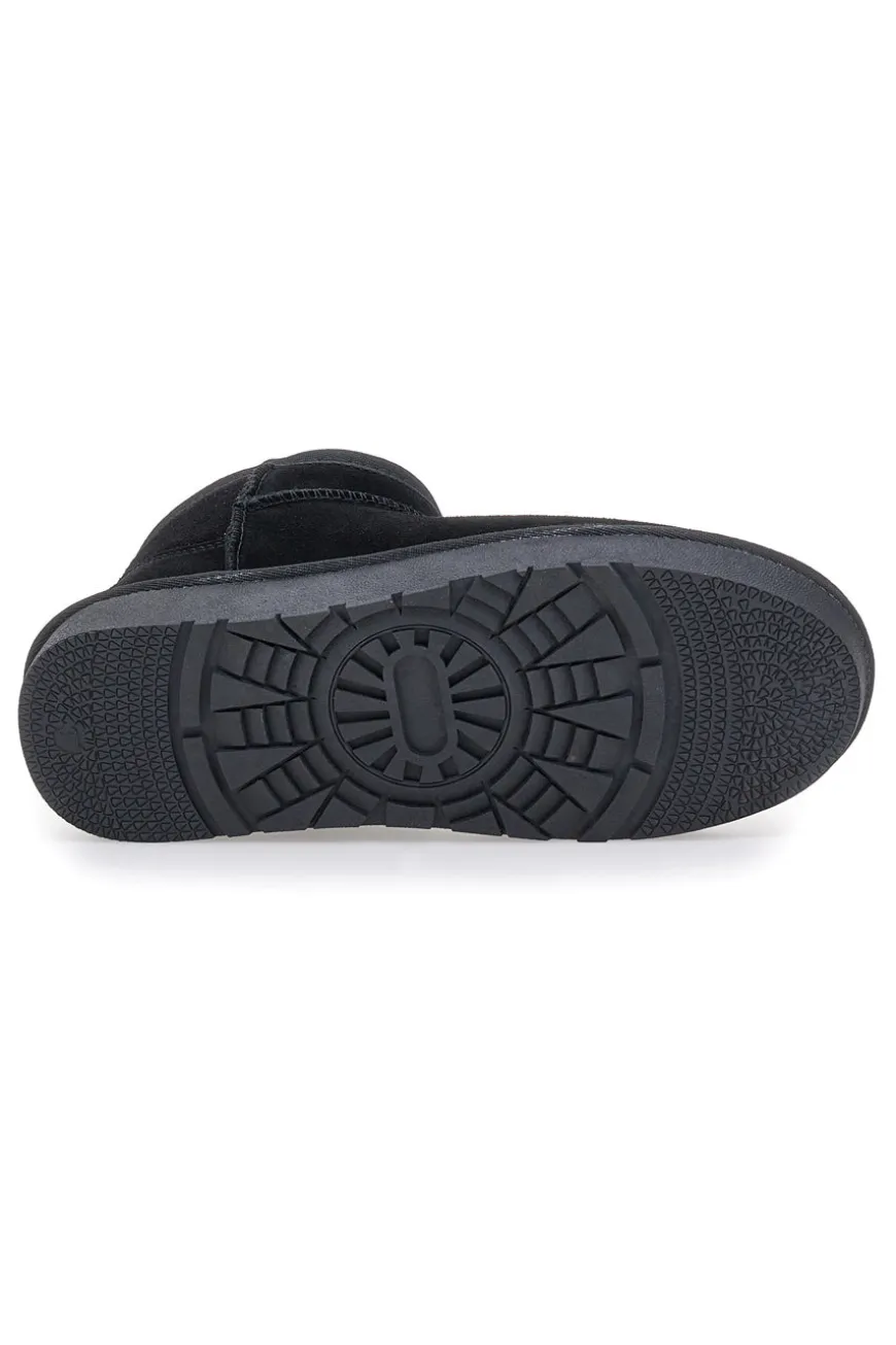 Stivaletti Pantofole neri con pelo effetto scamosciato Mon Dieu L1200
