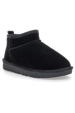 Stivaletti Pantofole neri con pelo effetto scamosciato Mon Dieu L1200