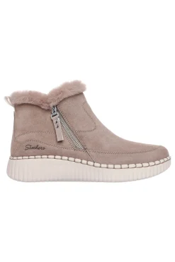 Stivaletti taupe in suede con zip e memory foam Skechers Wilshire Blvd Fresh Zip