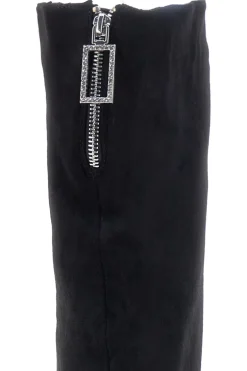 Stivali neri sopra al ginocchio con zip gioiello Le Havre Paris 1983G425