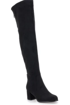 Stivali neri sopra al ginocchio con zip gioiello Le Havre Paris 1983G425